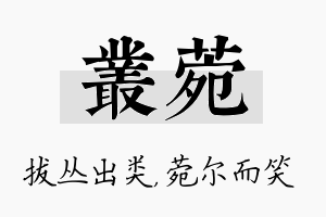 丛菀名字的寓意及含义