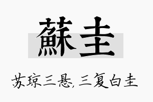 苏圭名字的寓意及含义