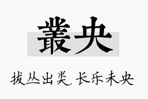 丛央名字的寓意及含义