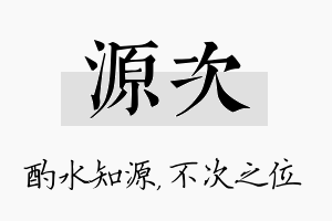 源次名字的寓意及含义