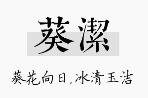 葵洁名字的寓意及含义