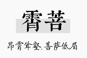 霄菩名字的寓意及含义