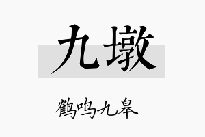 九墩名字的寓意及含义