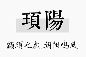 顼阳名字的寓意及含义