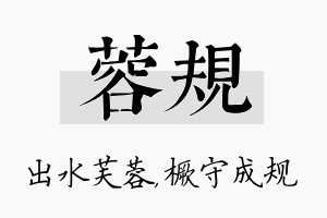 蓉规名字的寓意及含义