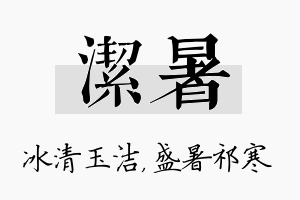 洁暑名字的寓意及含义