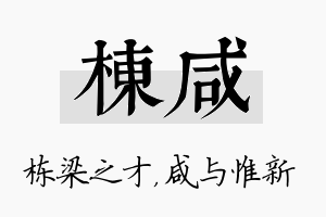 栋咸名字的寓意及含义