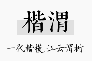 楷渭名字的寓意及含义