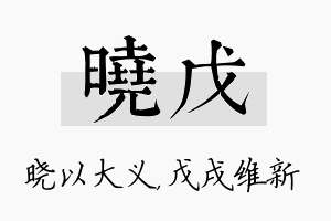 晓戊名字的寓意及含义