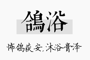 鸽浴名字的寓意及含义