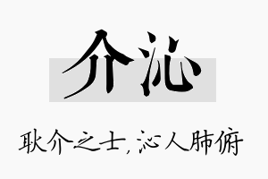 介沁名字的寓意及含义