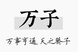 万子名字的寓意及含义