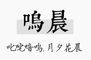 呜晨名字的寓意及含义