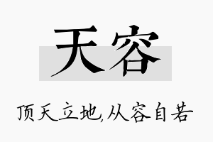 天容名字的寓意及含义