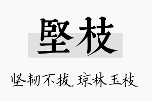 坚枝名字的寓意及含义