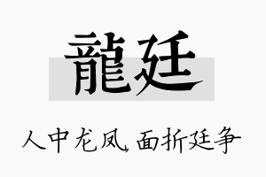 龙廷名字的寓意及含义