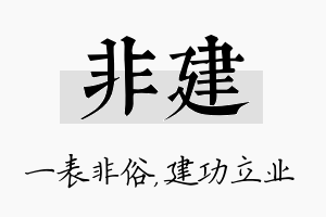 非建名字的寓意及含义