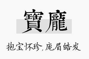 宝庞名字的寓意及含义