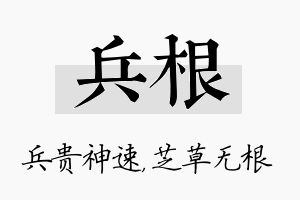 兵根名字的寓意及含义