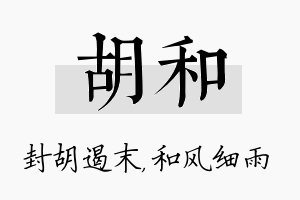 胡和名字的寓意及含义