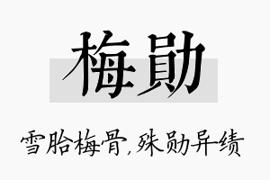 梅勋名字的寓意及含义