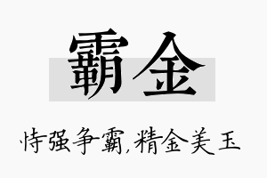 霸金名字的寓意及含义