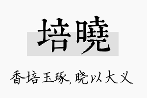 培晓名字的寓意及含义