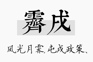 霁戌名字的寓意及含义