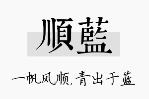 顺蓝名字的寓意及含义