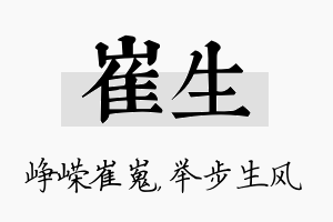 崔生名字的寓意及含义