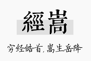 经嵩名字的寓意及含义