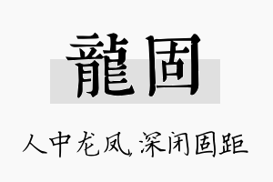 龙固名字的寓意及含义