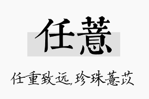 任薏名字的寓意及含义