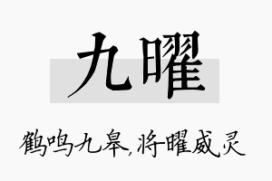 九曜名字的寓意及含义