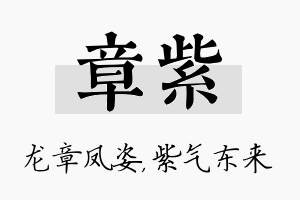 章紫名字的寓意及含义