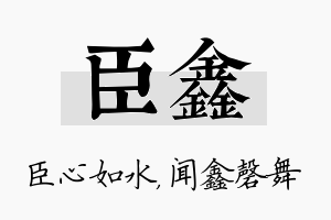 臣鑫名字的寓意及含义