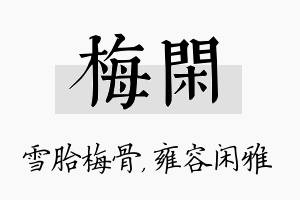 梅闲名字的寓意及含义