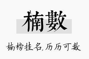 楠数名字的寓意及含义