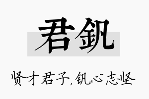 君钒名字的寓意及含义