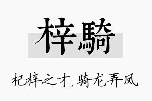 梓骑名字的寓意及含义