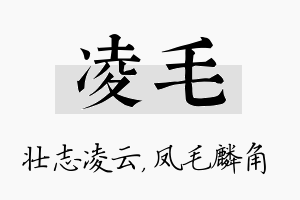 凌毛名字的寓意及含义