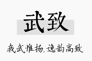 武致名字的寓意及含义