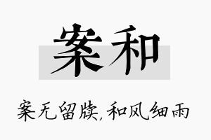 案和名字的寓意及含义