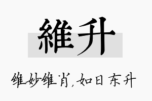 维升名字的寓意及含义