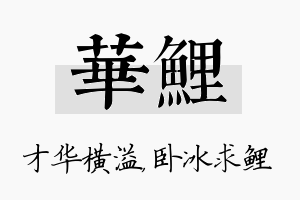 华鲤名字的寓意及含义