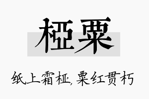 桠粟名字的寓意及含义