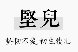 坚儿名字的寓意及含义