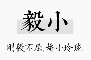 毅小名字的寓意及含义