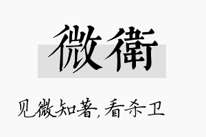 微卫名字的寓意及含义