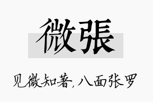 微张名字的寓意及含义